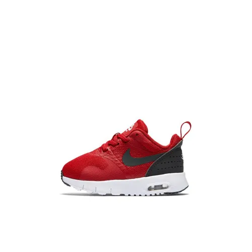 Nike Air Max Tavas Low Топ Беговые кроссовки Красный черный Для малышей и детей дошкольного возраста