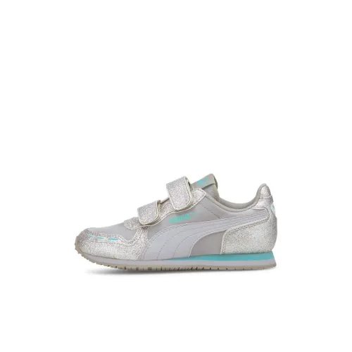 PUMA Cabana Racer Glitz Low Топ Детские беговые кроссовки Серебристо-серый Children Возраст 3-7 лет