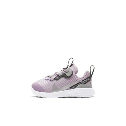 Nike React Element 55 Устойчивый к истиранию Низкий Топ Беговые кроссовки Белый Фиолетовый Для малышей и детей младшего возраста