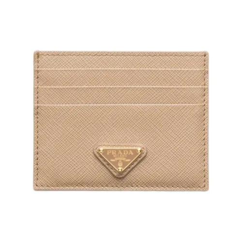 PRADA Saffiano кожаный держатель для карт женский песочно-бежевый