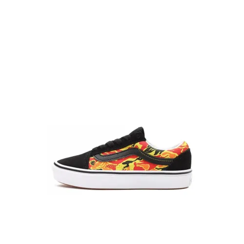 Vans Old Skool Collection Низкий Топ Детские Скейтбординги Черный Красный для Детей Возрастом 3-7 Лет