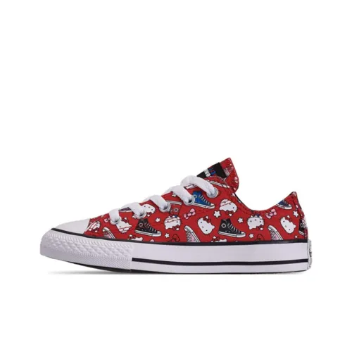 Hello Kitty x Converse Chuck Taylor All Star Low Top Kids Shoes Red Teenagers