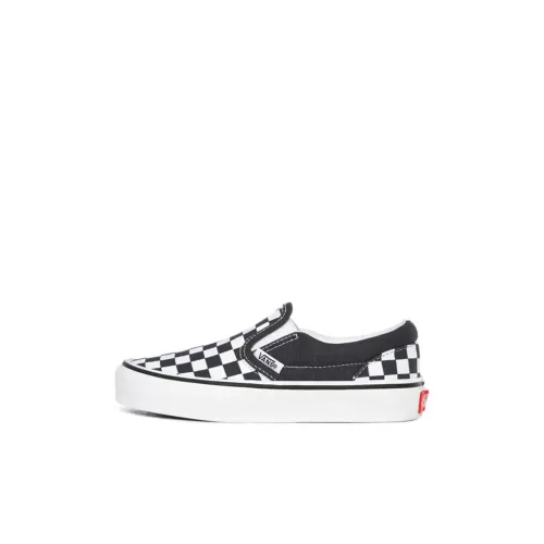 Vans Slip On Series Классический Низкий Топ Детские Скейтбординги Черно-белая Шахматка Дети Возрастом 3-7 Лет