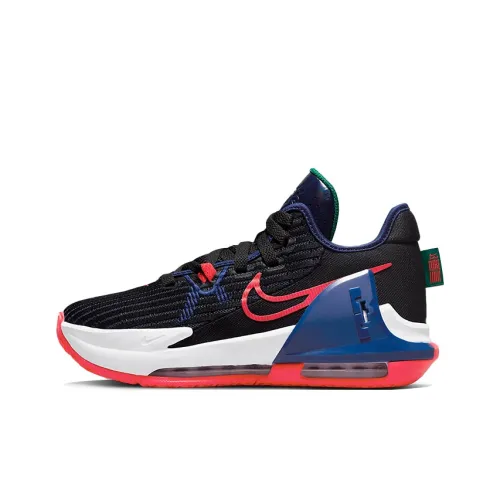 nike Witness 6 LeBron James Амортизация Износостойкий MID Топ Баскетбольные кроссовки для игры Черный Синий Красный Подростки