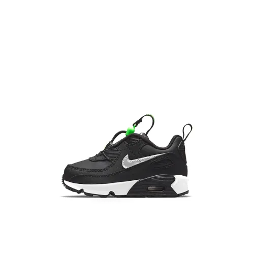 Nike Air Max 90 Toggle Low Топ Обувь для малышей Черный белый зеленый Infant And Toddler
