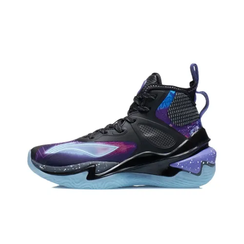 LINING YOUNG Пионер Пава I Премиум High Топ Детские Баскетбольные Кроссовки Черный Синий