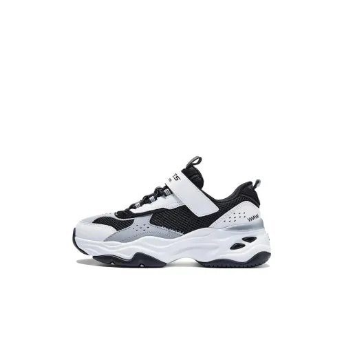 Skechers Амортизация Износостойкие Детские Лифтайнер Черный Белый