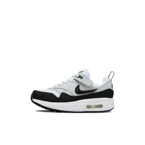 Nike Air Max 1 Детская беговая обувь Низкий топ Черный Серый цвет Предшкольная