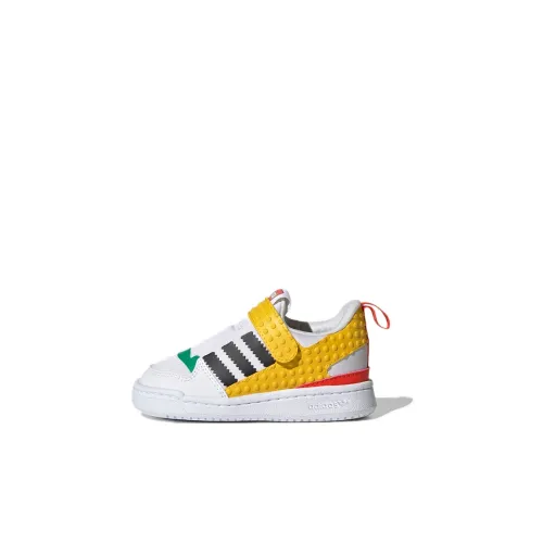 LEGO x Adidas Originals FORUM 360 Устойчивая к истиранию Низкая Обувь для малышей Белый Желтый Черный Для младенцев и малышей