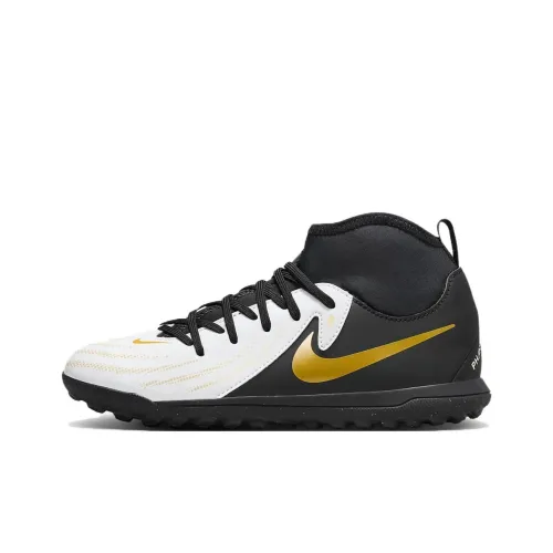 Nike Jr Phantom Luna Ll Клуб TF Амортизация Износостойкий MID Топ Детские футбольные бутсы Черный белый