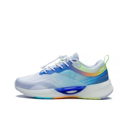 LiNing Slip-resistant Амортизация Устойчивость к истиранию Дышащий Легкий Низкий Топ Беговые кроссовки Синий Подростки