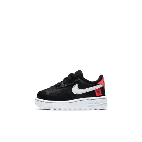 Nike Air Force 1 Worldwide Slip-Resistant Abrasion-Resistant Низкий Топ Обувь для малышей Черный Красный Infant Wa Toddler
