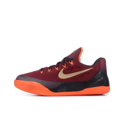 nike Kobe 9 EM Low Топ Детские Баскетбольные кроссовки Гранатовый Красный Подростки