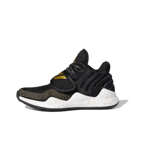 Adidas Deep Threat Дышащий Низкий Топ Детские Баскетбольные Кроссовки Черный Желтый Белый Подростки