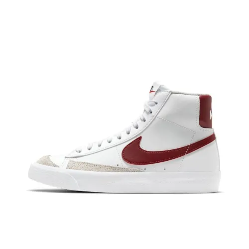 Nike Blazer '77 Противоскользящий Амортизация Устойчивый к износу MID Топ Детские Скейтбординги Белый Красный Подростки
