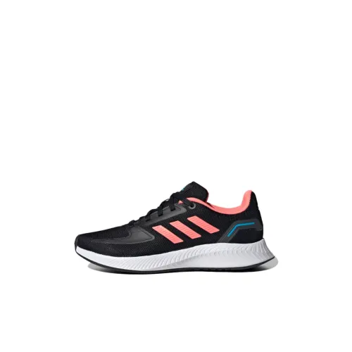 Adidas Runfalcon 2,0 Slip-Resistant Abrasion-Resistant Breathable Low-Top Running Shoes Black Pink Children's