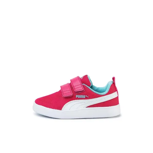 PUMA Courtflex V2 Low Топ Детские Скейтбординги Розово-синий Children Возраст 3-7 лет