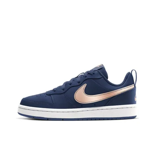 Nike Court Borough 2 Low 2 Slip Resistant Abrasion Resistant Low Топ Детские Скейтбординги Морской синий