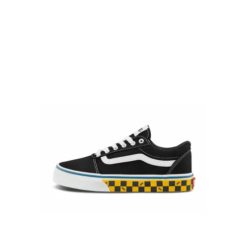 Vans Активный Низкий Топ Детские Скейтбординги Черный Белый для детей 3-7 лет