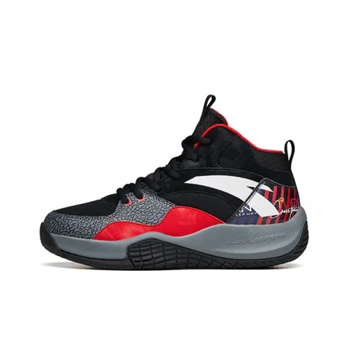 Antakids Slip-resistant с амортизаторами устойчивые к истиранию высокие детские повседневные туфли черные и красные