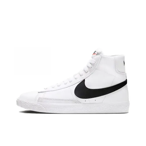 Nike Blazer Slip-Resistant MID Топ Детские Скейтбординги Белый Черный Подростки