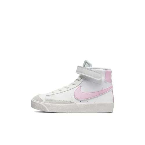 Nike Blazer Slip Resistant Abrasion Resistant Легкий MID Топ Детские Скейтбординги Бело-розовый