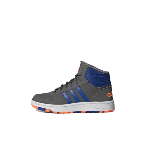 ADIDAS NEO HOOPS MID 2,0 Устойчивый к истиранию MID Топ Детские Баскетбольные кроссовки Серый Детский