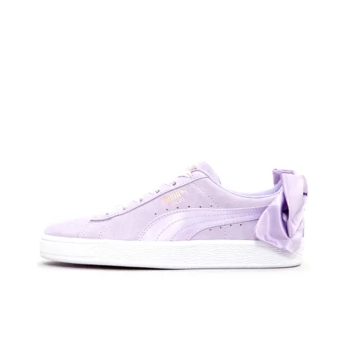 PUMA Suede Bow Низкий Топ Детский Скейтбординг Фиолетовый Белый Подростки
