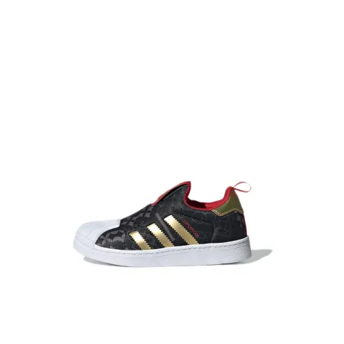Adidas Originals SUPERSTAR 360 C Low Топ Детские Скейтбординги Черный золотой Дети 3-7 лет