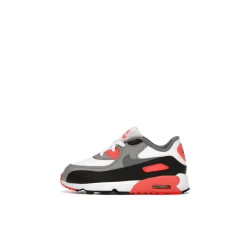 Nike Air Max 90 Low Топ Обувь для малышей Черный белый серый Infant Wa Toddler