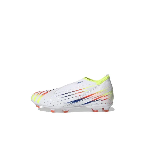 Adidas PREDATOR Series Edge.3 Безшнуровка Низкие Детские Футбольные Бутсы Белый Синий Желтый Детские