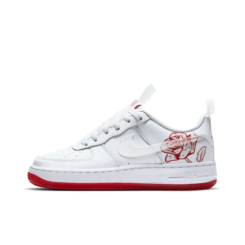 Nike Air FORCE 1AIR FORCE 1 WILD LV8Ksa Low Топ Детские Скейтбординги Белый Красный
