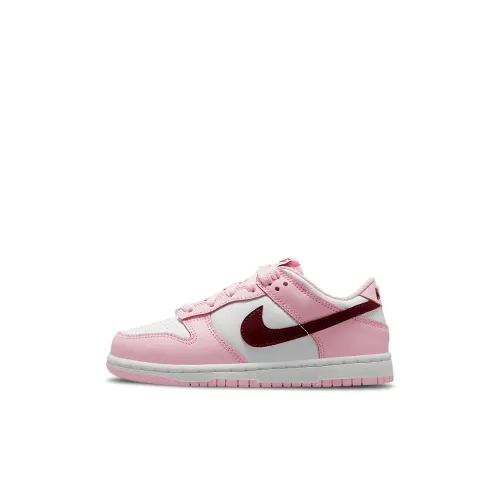 Nike Dunk Slip-resistant Амортизация Устойчивость к износу Низкий топ Детские Скейтбординг Розовый Белый