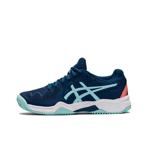 Asics Гель Resolution 8 Low Топ Детские Кроссовки для Тренировок Темно-Синий Подростки