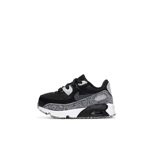 Nike Air Max 90 SE Low Топ Обувь для малышей Черный белый серый Infant And Toddler