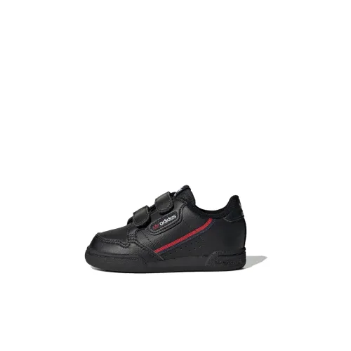 Adidas Originals Continental 80 Дышащая Низкая Обувь для Малышей Черная Красная Infant и Toddler