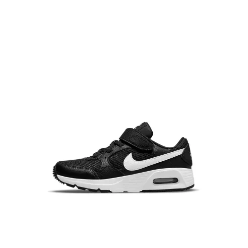 Nike Air Max SC Амортизация Износостойкий Низкий Топ Беговые кроссовки Черный Белый Для детей 3-7 лет