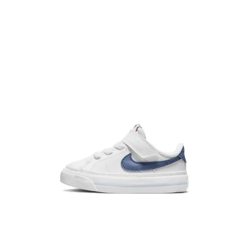 Nike Court Legacy Износостойкий Дышащий Низкий Топ Обувь для малышей Белый Синий Infant и Toddler