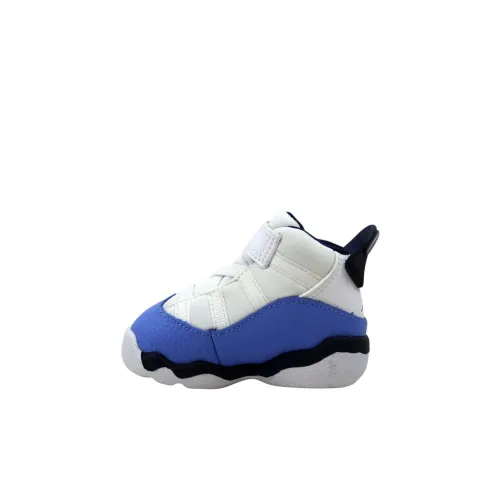 Малыш Jordan Air Jordan 6 Кольца Противоскользящие Высокие Малыша Обувь Сине-белый