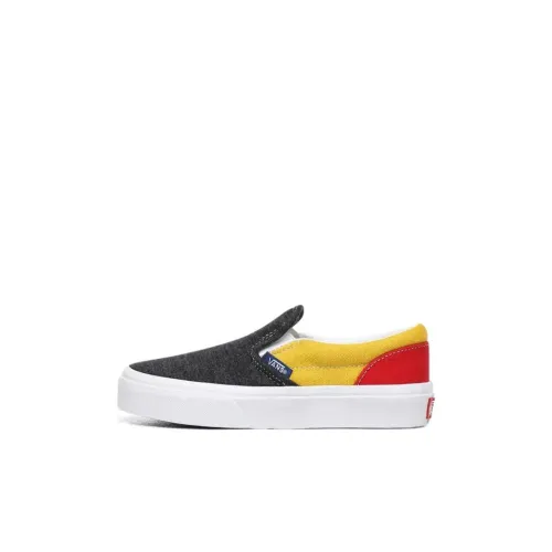 Vans Slip On Series Coastal Classic Low Top Детские Скейтбординги Черный Желтый Красный для детей 3-7 лет