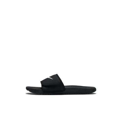 Nike Kawa Slip-resistant Abrasion-resistant Slippers Black White Детские