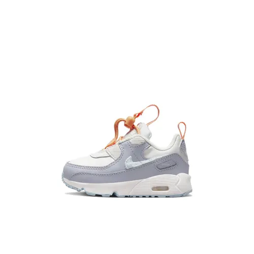 Nike Air Max 90 Low Топ Обувь для малышей Серый синий белый Infant Wa Toddler