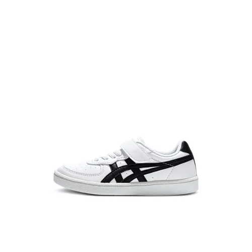 Onitsuka Tiger противоскользящие устойчивые к истиранию низкий топ кроссовки для скейтбординга черный белый для детей 3-7 лет