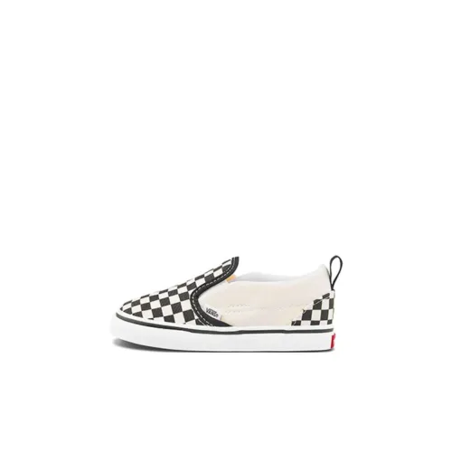 Vans Slip On Series Low Топ Обувь для малышей Черный белый Infant And Toddler