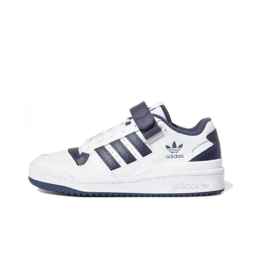 Adidas Originals FORUM Low J Амортизация Износостойкий Низкий Топ Детские Скейтбординги Белый Синий