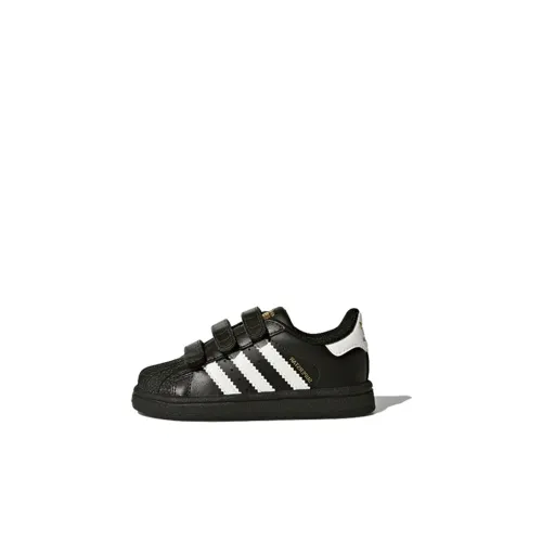 Adidas Originals SUPERSTAR CF противоскользящие низкие топы обувь для малышей черный белый для младенцев и малышей
