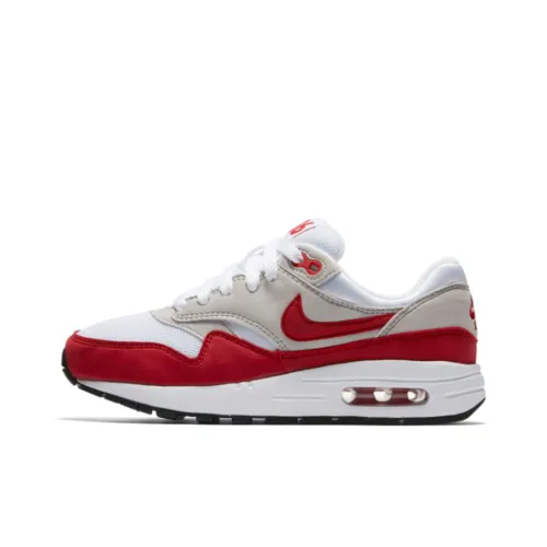 Nike Air Max 1 Low Топ Детские беговые кроссовки Белый Красный Подростки