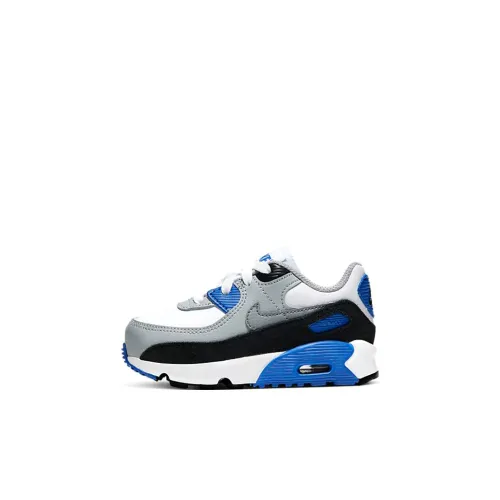 Nike Air Max 90 Low Топ Обувь для малышей Черный белый и синий Infant And Toddler