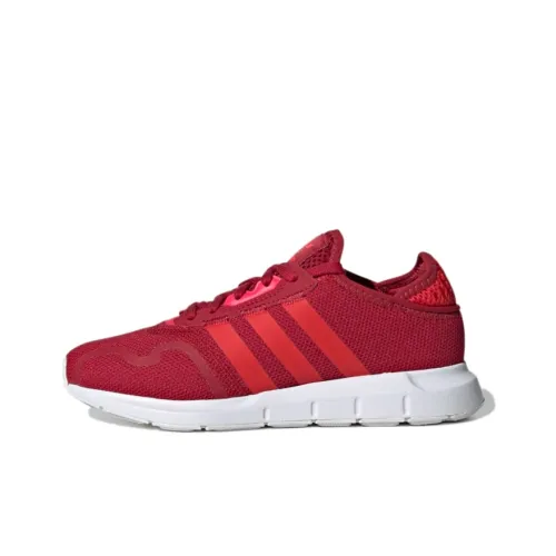 Adidas Originals Swift Run X J Low Топ Детские беговые кроссовки Китайский Красный Подростки
