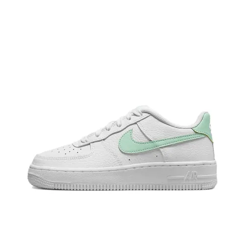 Nike Air FORCE 1 Устойчивый к истиранию Низкий Топ Детский Скейтбординг Белый Мятно-Зеленый